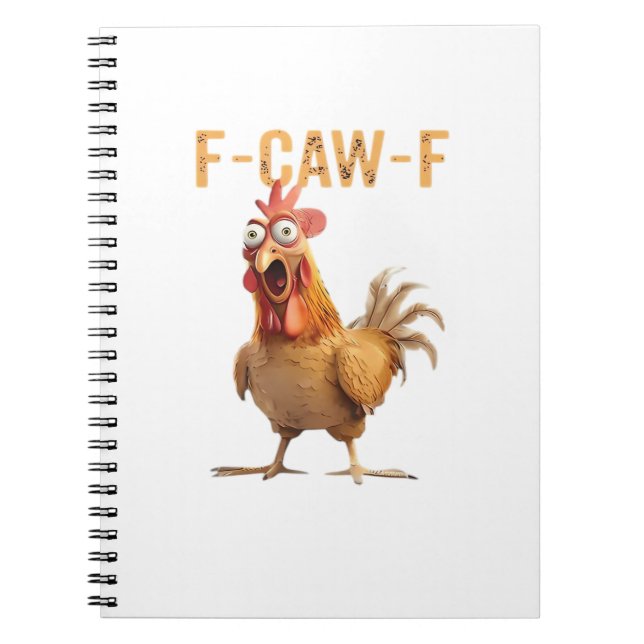 Cuaderno Gallo que grita divertido humor F Caw F (Frente)