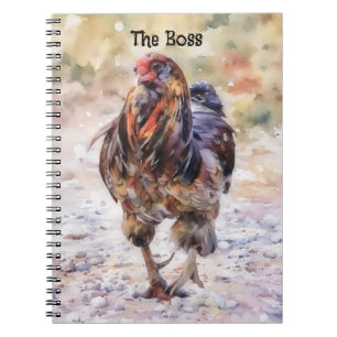 Cuaderno Gallo Strut El Jefe o Diario Personalizado