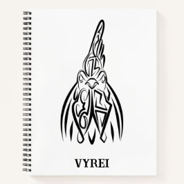 Cuaderno Gallo Tribal Blanco y Negro