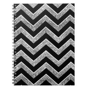Cuaderno Galón purpurinoso negro y de plata