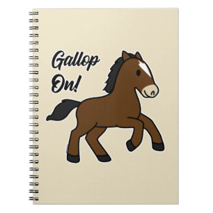 Cuaderno ¡Galopa! Diseño adorable de caballo Kawaii