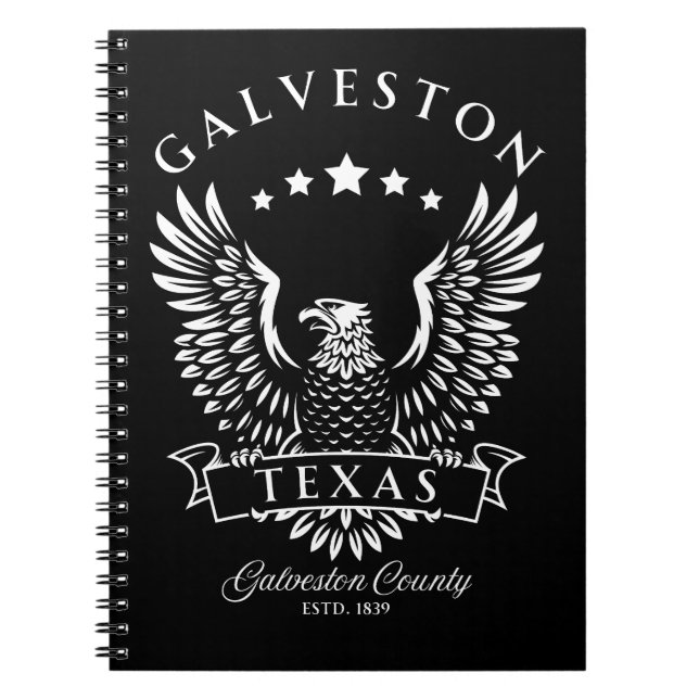 Cuaderno Galveston Texas Águila Vintage (Frente)