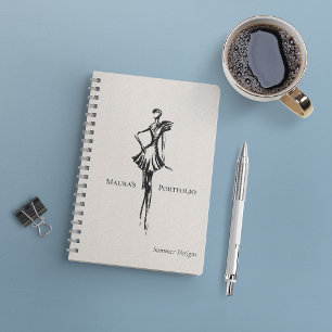 Cuaderno Gama elegante de diseñadores de moda   Esbozo de v