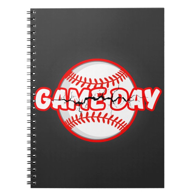 Cuaderno Game Day Cracked Baseball Sports Graphic (Frente)