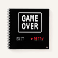 Cuaderno Game Over Retry Insert Coin