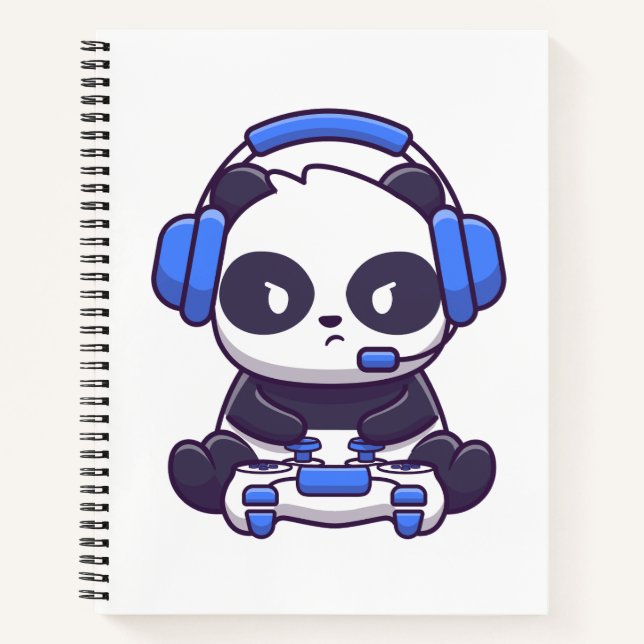 Cuaderno gamer panda (Anverso)