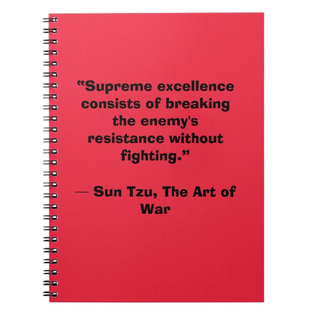 Cuaderno Ganadora del "Sun Tzu Art" de Guerra  (Frente)