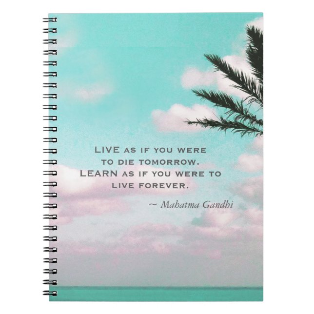 Cuaderno Gandhi Cita en vivo como si fueras... Tema tropica (Frente)