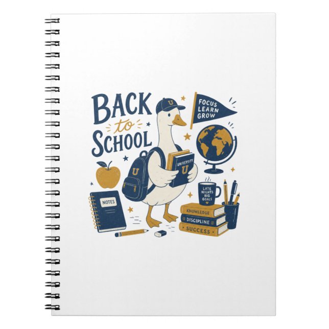 Cuaderno Ganso de Regreso a la Escuela Universidad (Frente)