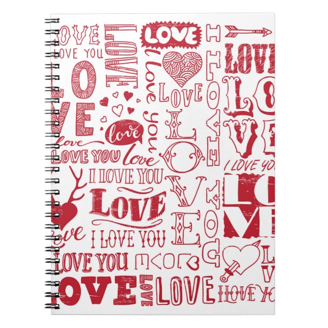 Cuaderno garabatos de amor dibujados a mano  (Frente)
