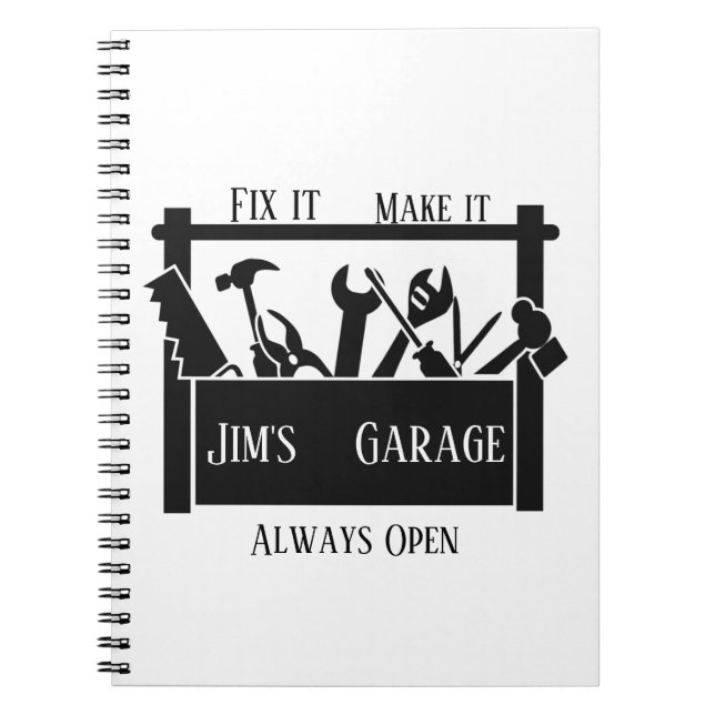 Cuaderno Garage personalizado  (Frente)