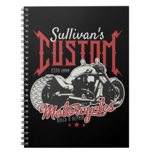 Cuaderno Garaje de motocicletas personalizado Gran motocicl