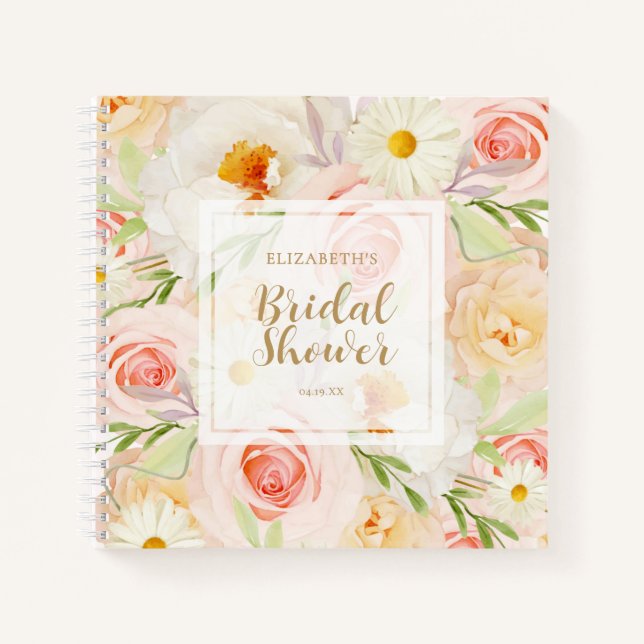 Cuaderno Garden Floral Bridal Shower Guest Book (Anverso)