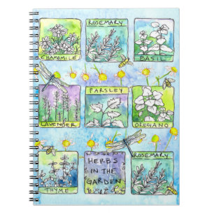 Cuaderno Garden Journal Basal Plantas de abejas de la libél