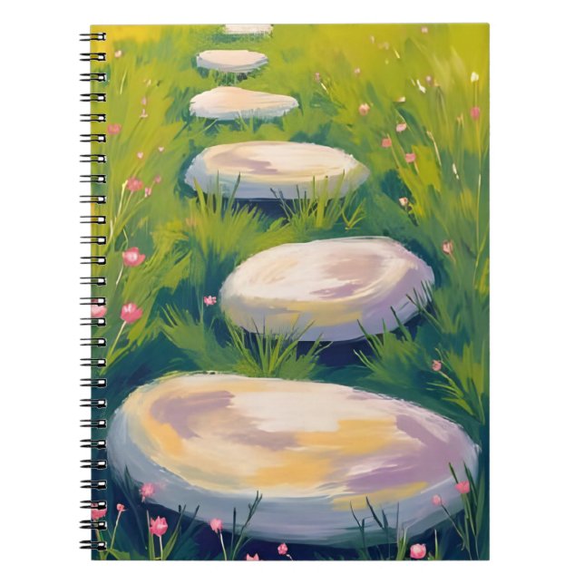 Cuaderno Garden Stepping Stones Watercolor Painting (Frente)