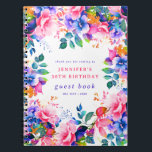 Cuaderno Garden Watercolor Floral 30th Birthday Guest Book<br><div class="desc">Celebre en estilo con nuestro libro de Fiestas Brillante y audaz de los 30 Años,  con nuestro impresionante diseño floral de acuarela en morado y rosa. ¡Pida ahora y haz que tu trigésimo cumpleaños sea memorable!</div>