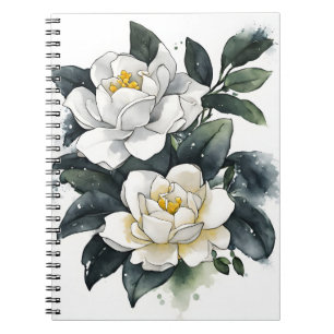 Cuaderno Gardenia - Flores acuarela