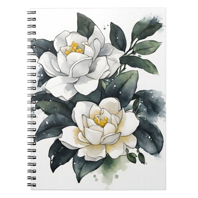 Cuaderno Gardenia - Flores acuarela (Frente)