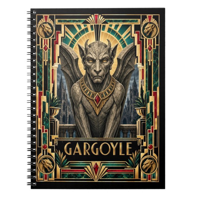 Cuaderno Gárgola, Art Déco Mitológico (Frente)