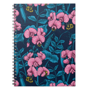 Cuaderno Garzas y abejorros dulces, rosa y azul