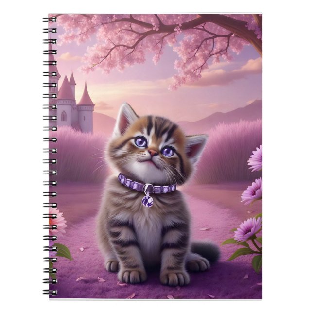 Cuaderno Gatito adorable con collar brillante (Frente)