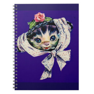 Cuaderno gatito adorable en un gorra gatito