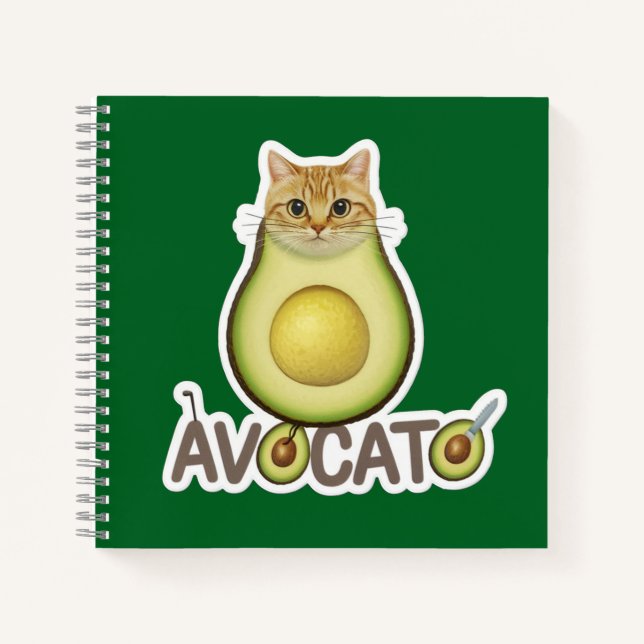 Cuaderno gatito aguacate (Anverso)