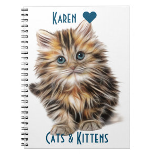 Cuaderno Gatito Alucinante Y Alucinante Con Ojos Azules