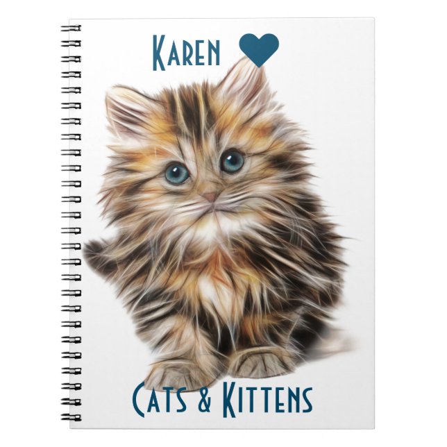 Cuaderno Gatito Alucinante Y Alucinante Con Ojos Azules (Frente)