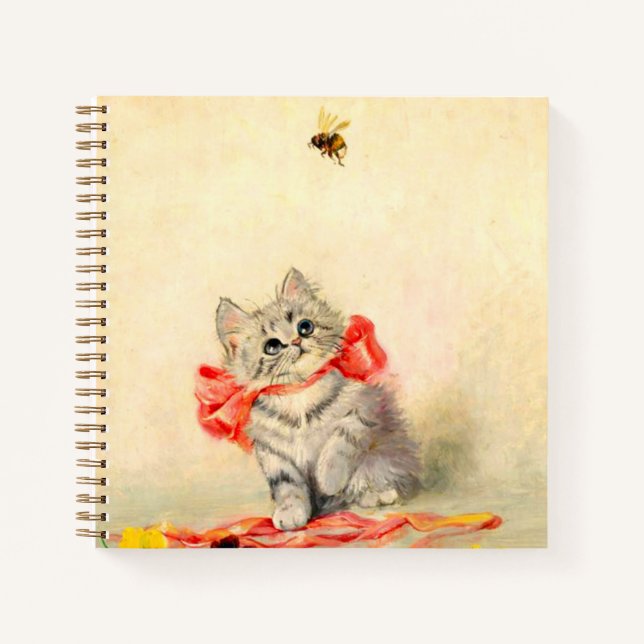 Cuaderno Gatito con cinta roja (Anverso)