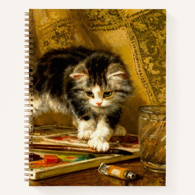 Cuaderno Gatito con pintura y brochas (Anverso)