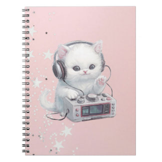 Cuaderno gatito con radio