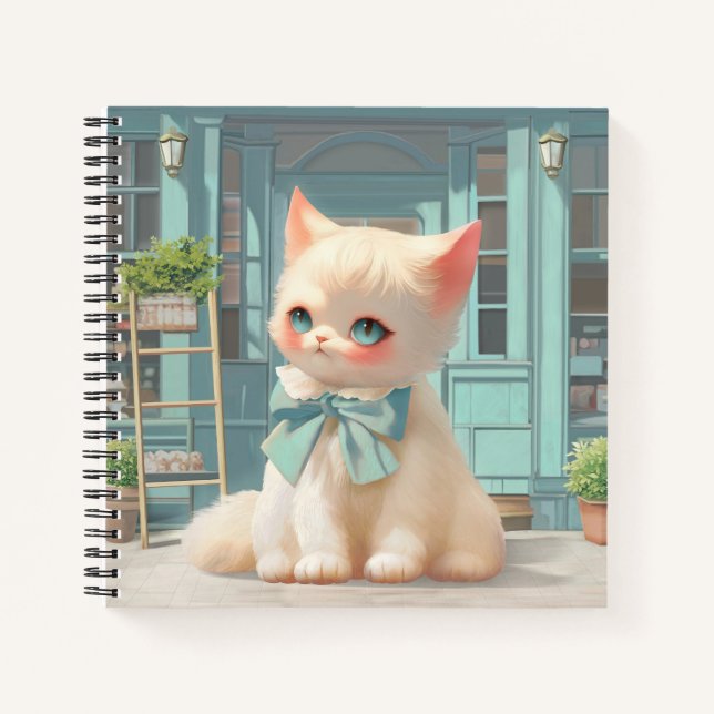 Cuaderno Gatito con sabor suave y azul en pastelería (Anverso)