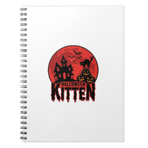 Cuaderno Gatito de Halloween Casa Embrujada Gato Gráfico_1