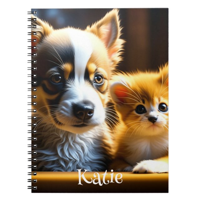 Cuaderno Gatito dulce y pimienta personalizado (Frente)