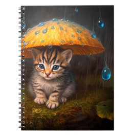Cuaderno Gatito en la lluvia