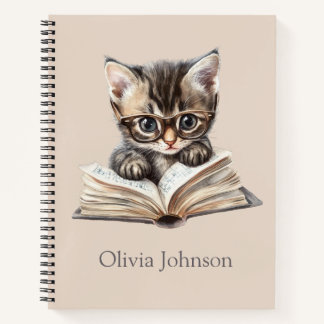 Cuaderno Gatito inteligente con gafas portátil personalizad