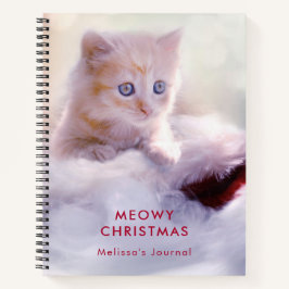 Cuaderno Gatito lindo descansando en un Navidad pobre de Sa