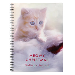 Cuaderno Gatito lindo descansando en un Navidad pobre de Sa
