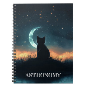 Cuaderno Gatito Mágico Bajo el Cielo Nocturno