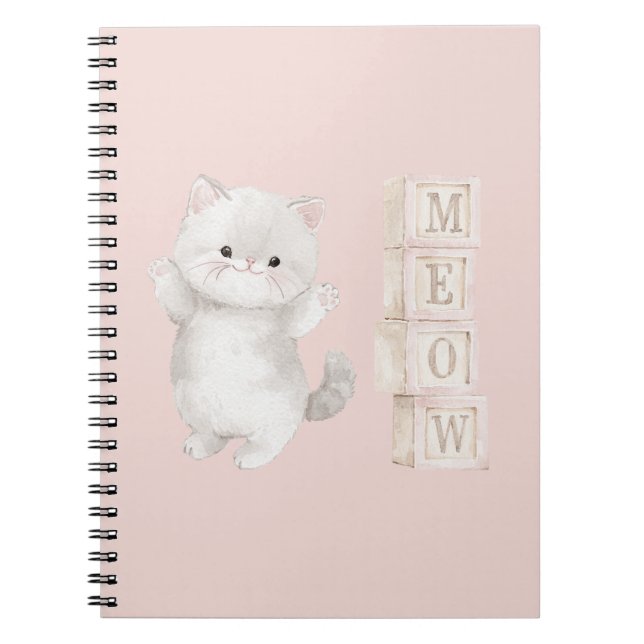 Cuaderno Gatito Minino Gris Claro Maúllo (Frente)