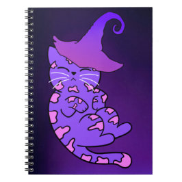 Cuaderno Gatito morado con Gorra de brujas