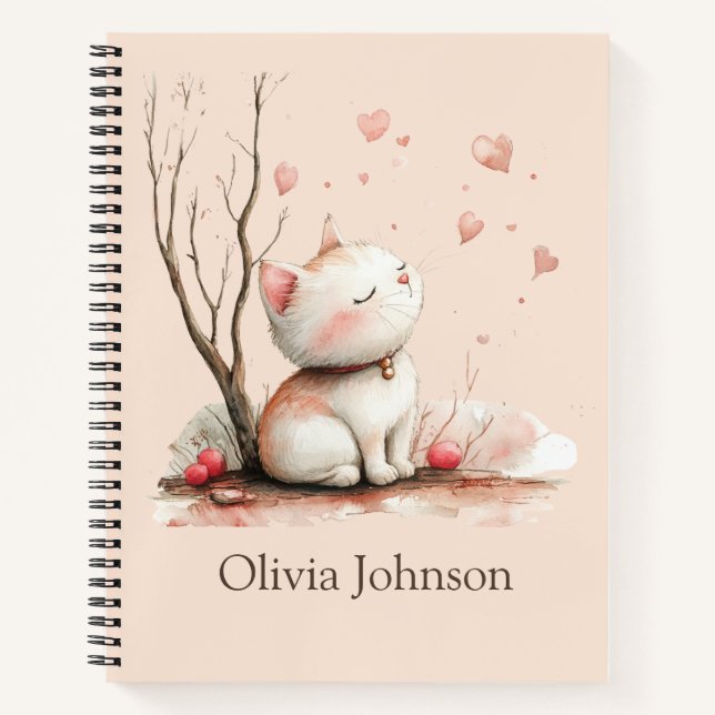 Cuaderno Gatito personalizado personalizado con equipo port (Anverso)