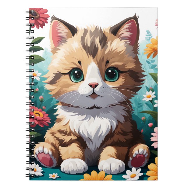 Cuaderno Gatito y flores (Frente)