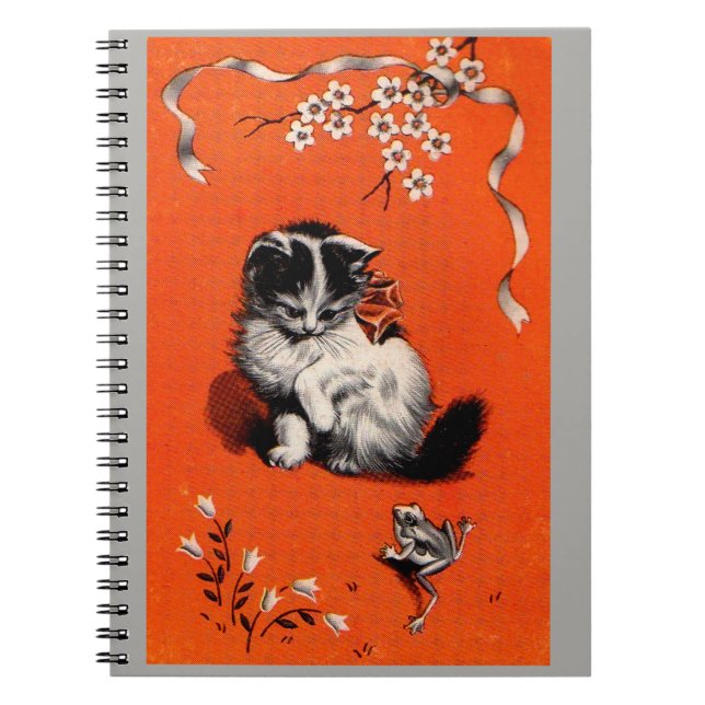 Cuaderno gatito y rana dulce (Frente)