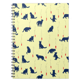 Cuaderno Gatitos azules lindos y peces rojos
