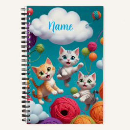 Cuaderno Gatitos de nombre personalizado y estambre