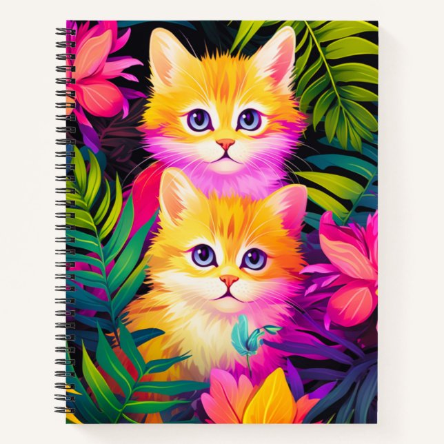 Cuaderno Gatitos tropicales de color (Anverso)