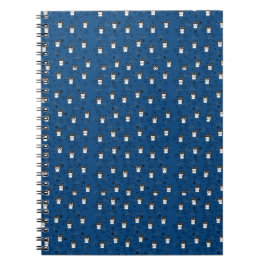 Cuaderno Gatitos y huellas en el Ceruleño oscuro