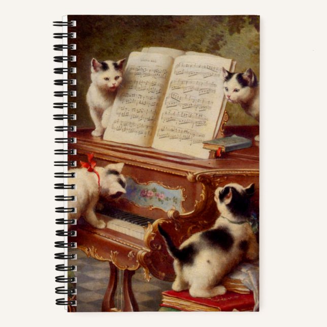 Cuaderno Gatitos y piano (Anverso)